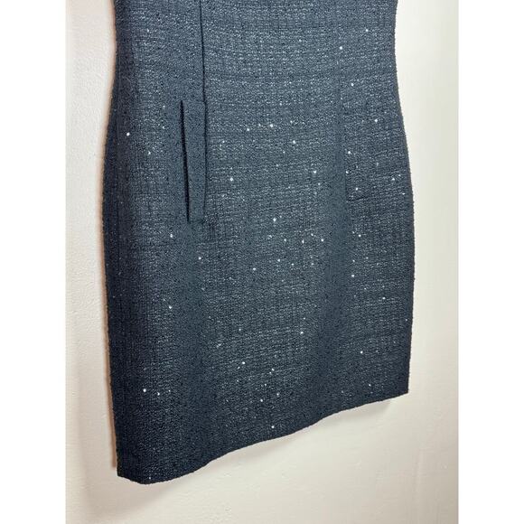 NWT Anne Klien Tweed Black Sequined Fitted Knee Length 4 Luxury Formal MSRP $149 - Picture 3 of 13